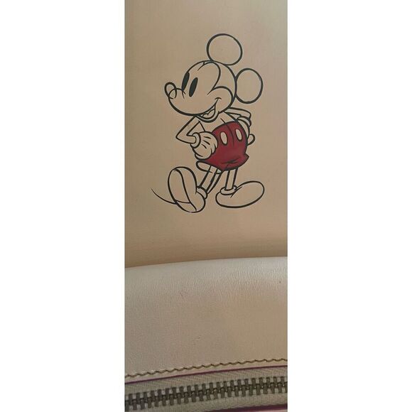 Coach White Backpack with Mickey Mouse Design and Wallet - Picture 6 of 16